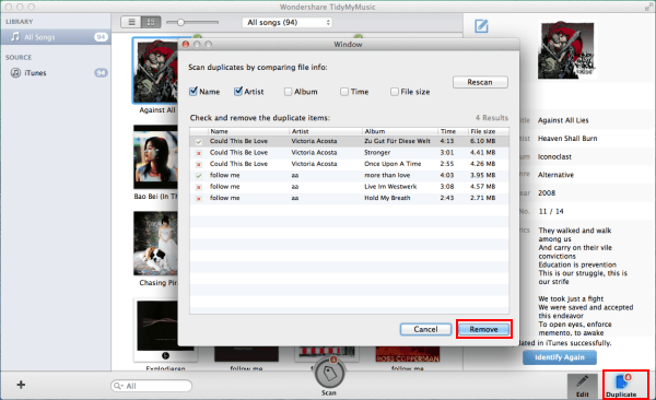 delete duplicates in itunes